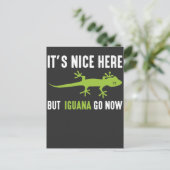 Lizard Lover Iguana Green Gecko Party Animal Puff Postkarte (Stehend Vorderseite)