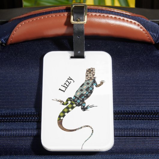 Lizard Luggage Tag Gepäckanhänger (Vorderseite Insitu 2)