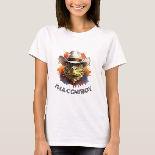 Lizard Man sagt: "Ich bin Cowboy" T-Shirt (Vorderseite)