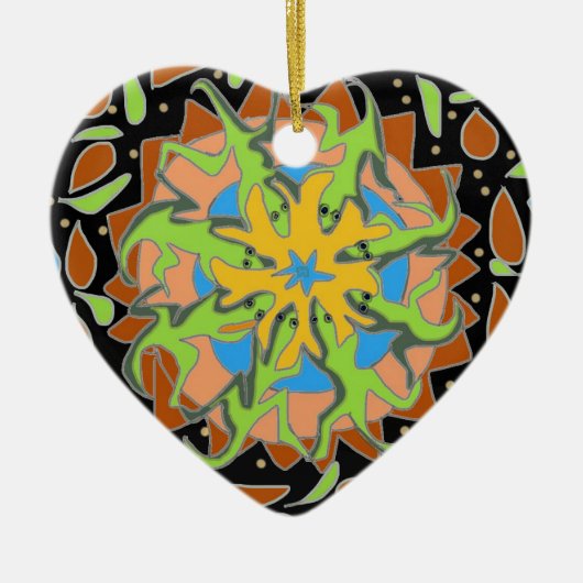 Lizard Mandala Keramik Ornament (Vorne)