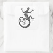 Lizard oder Salamander Doodle Quadratischer Aufkleber (Tasche)