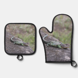 Lizard Ofenhandschuh & Topflappen-Set