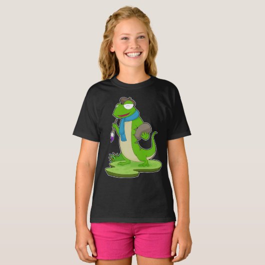 Lizard Painting Pinsel T-Shirt (Vorne ganz)