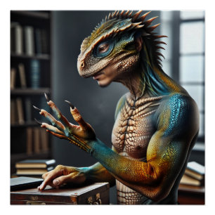 Lizard People Fantasy Conspiracy Poster Art
