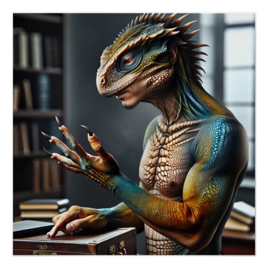 Lizard People Fantasy Conspiracy Poster Art (Vorderseite)