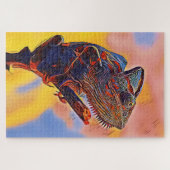 Lizard Portrait Painting Digital Art Puzzle (Horizontal)
