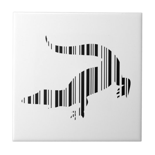 LIZARD REPTILE BAR CODE Crocodile Barcode Muster Fliese (Vorderseite)
