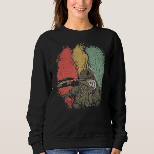 Lizard Reptile Tropical Animal Pet Eigentümer Retr Sweatshirt (Vorderseite)