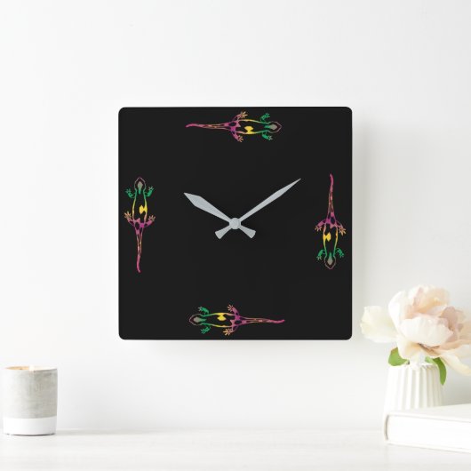 Lizard Reptiles Salamander Quadratische Wanduhr (Zuhause)