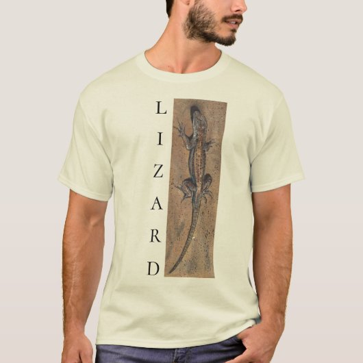 Lizard Sand Tan Südwest Tierdesign T-Shirt (Vorderseite)