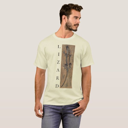 Lizard Sand Tan Südwest Tierdesign T-Shirt (Vorne ganz)