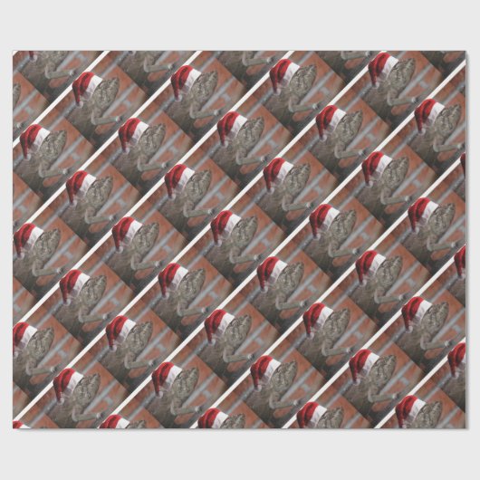 Lizard-Santa-Hat Geschenkpapier (Flach)
