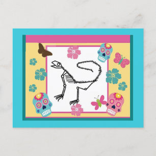 Lizard Skelett, Tag der Toten Postkarte