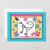 Lizard Skelett, Tag der Toten Postkarte (Vorne/Hinten)