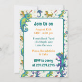 Lizard Themed Boy's Birthday Party Einladung (Rückseite)