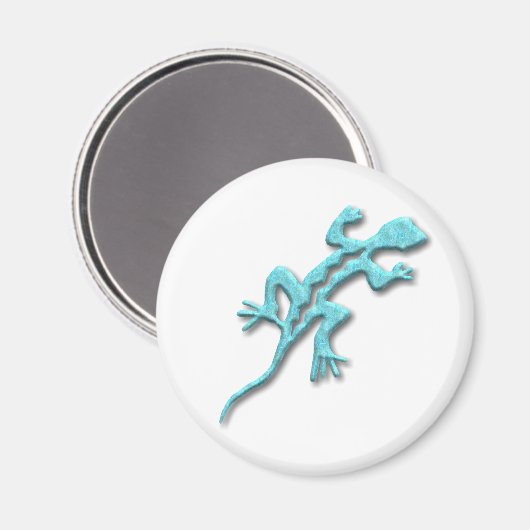 Lizard-Türkis Magnet (Vorderseite/Rückseite)