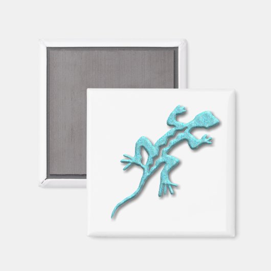 Lizard-Türkis Magnet (Vorderseite/Rückseite)