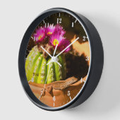 Lizard und Parodia Kakteen in Blüte Uhr (Winkel)