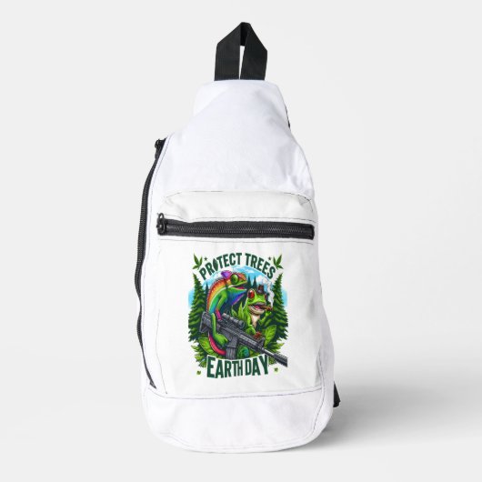 Lizard Warrior rettete die Bäume Crossbody Bag (Vorderseite)