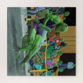 Lizard Warrior Wrestling Große Fantasiewelt Puzzle (Horizontal)
