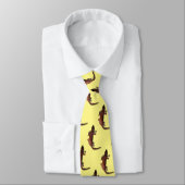 Lizard Wildlife Neck Tie Yellow Krawatte (Gebunden)