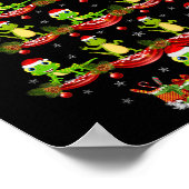 Lizard Xmas Lighting Santa Lizard Weihnachtsbaum Poster (Ecke)