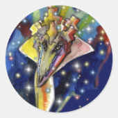 Lizard-Zauberer Runder Aufkleber (Vorderseite)