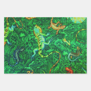 Lizards Batik Geschenkpapier Set