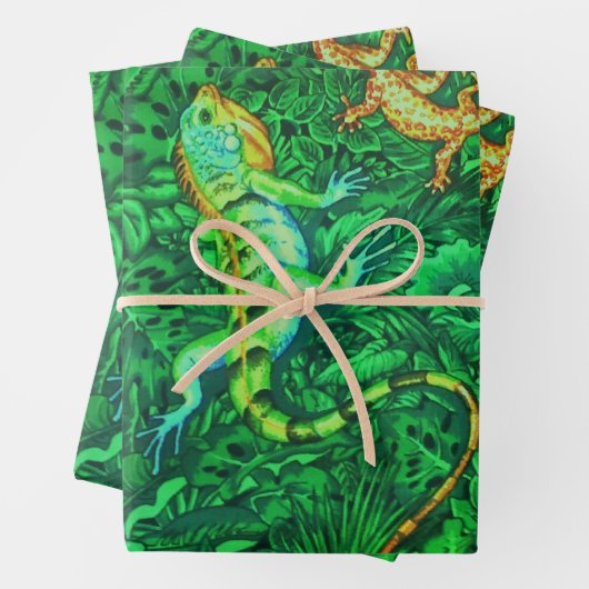 Lizards Batik Geschenkpapier Set (Beispiel)