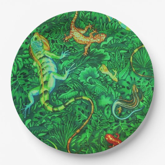 Lizards Batik Pappteller (Vorderseite)