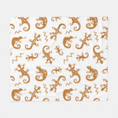 Lizards Chameleons: Nahtloses Muster. Fleecedecke (Vorderseite (Horizontal))