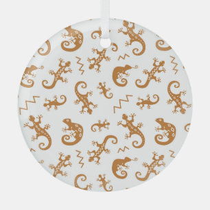 Lizards Chameleons: Nahtloses Muster. Ornament Aus Glas