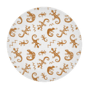 Lizards Chameleons: Nahtloses Muster. Schneidebrett