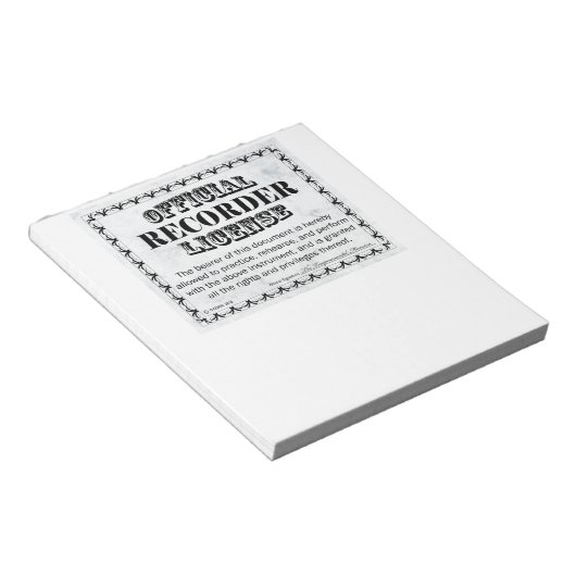 Lizenz aufzeichnen notizblock (angewinkelt)