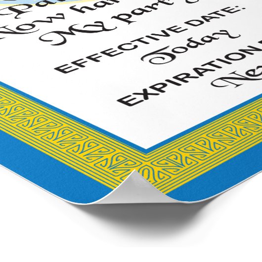 Lizenz für das Chill-Retirement-Zertifikat Poster (Ecke)