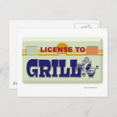 Lizenz für den Grill Fun GRILLEN Style Slogan Postkarte (Vorne/Hinten)
