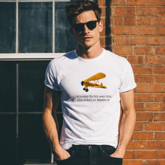 Lizenz für Fly & Tell Jokes, Funny, Pilot Spaß T-Shirt
