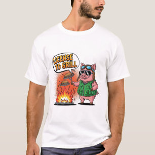 Lizenz für Grill Funny GRILLEN Pig T-Shirt