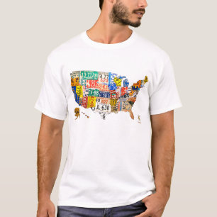 Lizenz-Platten-Karte des USA-T - Shirt