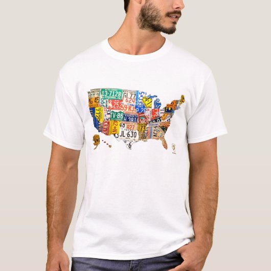 Lizenz-Platten-Karte des USA-T - Shirt (Vorderseite)