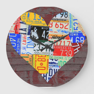 Lizenz-Platten-Kunst gerecycelte Vintage Uhr