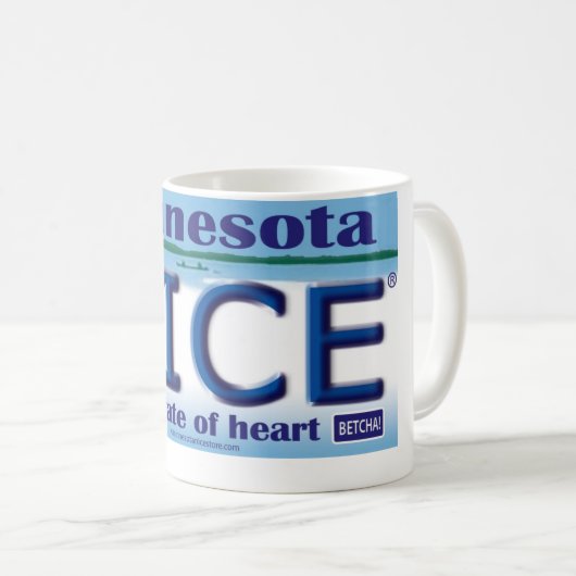 Lizenz-Platten-Tasse Minnesotas Nice® Kaffeetasse (VorderseiteRechts)