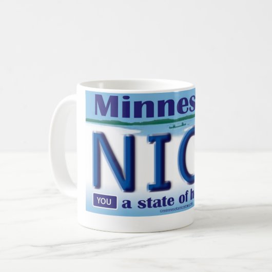 Lizenz-Platten-Tasse Minnesotas Nice® Kaffeetasse (Vorderseite Links)