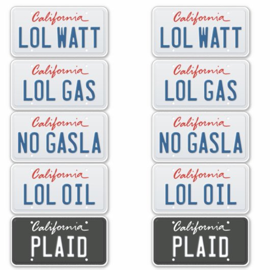 Lizenz-Teller California Set Aufkleber (Vorderseite)