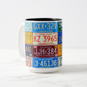 Lizenz-Teller von USA - bunte amerikanische Zweifarbige Tasse (Vorderseite Links)