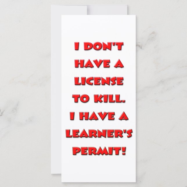 Lizenz zum Abtöten von Text (Vorderseite)