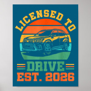 Lizenz zum Fahren Neuer Fahrer 2026 Jungen Männlic Poster