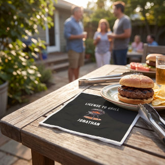 Lizenz zum Grillen Chef Vater Grillmeister Kochend Serviette