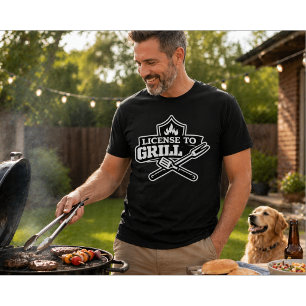 Lizenz zum Grillen Lustiges BBQ-Design T-Shirt