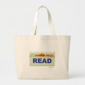 Lizenz zum Lesen des Coolen Bookworm-Slogan Jumbo Stoffbeutel (Vorne)